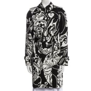 Gucci Black and White Patterned Trench Coat